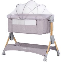 Patut co-sleeper pliabil Chipolino SleepNFold platinum, Culoare: Gri deschis, Dimensiuni: 80x50  - ExclusivMAG.ro