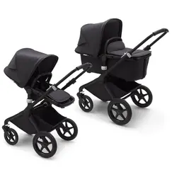 Carucior 2 in 1 Bugaboo Fox 2 Mineral - Black Washed Black, Culoare: Negru, Model: 2 in 1  - ExclusivMAG.ro