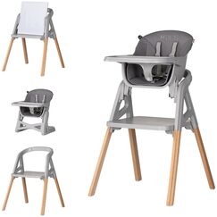 Scaun de masa Chipolino Multi 4 in 1 charcoal, Culoare: Gri  - ExclusivMAG.ro