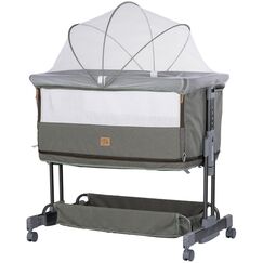 Patut co-sleeper si tarc Chipolino Zen matcha, Culoare: Verde inchis, Dimensiuni: 80x50  - ExclusivMAG.ro