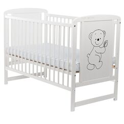 BabyNeeds - Patut din lemn Timmi 120x60 cm, Alb  - ExclusivMAG.ro