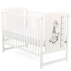 BabyNeeds - Patut din lemn Timmi Girafa 120x60 cm, Alb  - ExclusivMAG.ro
