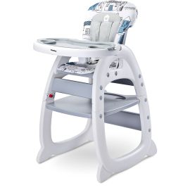 Scaun de masa transformabil Caretero HOMEE 2 in 1 Grey, Culoare: Gri