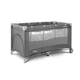 Patut pliant cu etaj intermediar Caretero BASIC PLUS Graphite, Culoare: Gri, Dimensiuni: 120x60