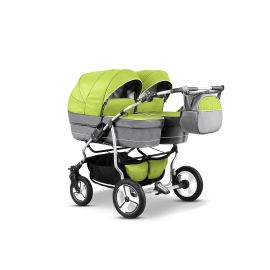 Carucior pentru gemeni Mikado TWIN T-08 3 in 1, Culoare: Verde