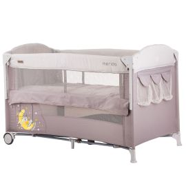 Patut pliabil Chipolino Merida frappe cu laterala culisanta, Culoare: Crem