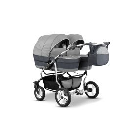 Carucior pentru gemeni Mikado TWIN T-06 3 in 1, Culoare: Gri