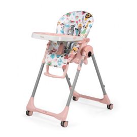 Scaun de masa 2 in 1 Peg Perego Prima Pappa Zero Follow Me, 0-15 Kg, Super Girl, Multicolor, Culoare: Roz