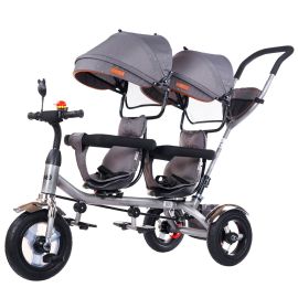 Tricicleta gemeni Chipolino 2Play platinum, Culoare: Gri