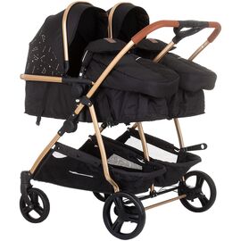 Carucior gemeni Chipolino Duo Smart 2 in 1 ebony, Culoare: Negru