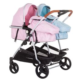 Carucior gemeni Chipolino Duo Smart 2 in 1 rose water sky, Culoare: Albastru/Roz