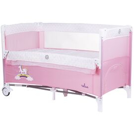 Patut pliabil Chipolino Relax rose water cu laterala culisanta, Culoare: Roz, Dimensiuni: 120x60