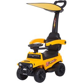 Masinuta de impins Chipolino Safari yellow cu maner si copertina, Culoare: Galben