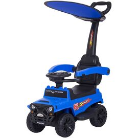 Masinuta de impins Chipolino Safari blue cu maner si copertina, Culoare: Albastru