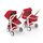 Carucior 2 in 1, Greentom, 100% Ecologic, White Red, Culoare: Rosu