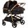 Carucior gemeni Chipolino Duo Smart 2 in 1 obsidian gold, Culoare: Negru/Auriu, Model: gemeni