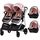 Carucior gemeni Chipolino Duo Smart 3 in 1 pink marshmallow, Culoare: Roz, Model: gemeni