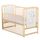 Patut din lemn BabyNeeds Timmi 120x60 cm, cu laterala culisanta, Natur