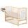 Patut din lemn BabyNeeds Timmi 120x60 cm, cu laterala culisanta, Natur + Saltea 10 cm