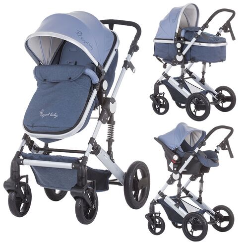 Carucior 3 in 1 Chipolino Terra blue linen