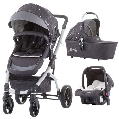 Carucior 3 in 1 Chipolino Malta silver, Culoare: Gri