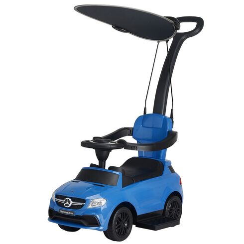 Masinuta de impins cu maner si copertina Chipolino Mercedes AMG GLE 63 blue, Culoare: Albastru