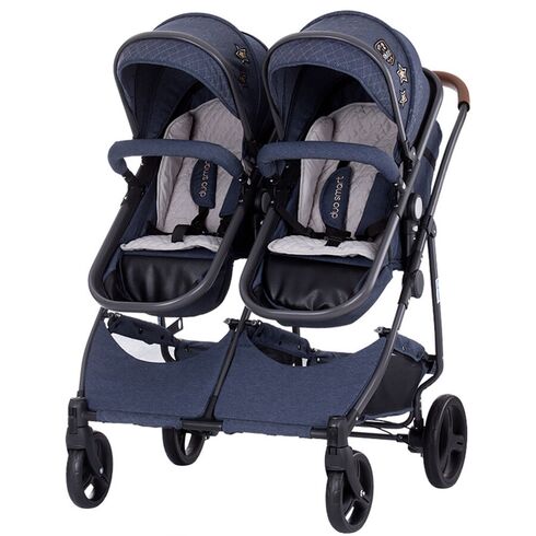 Carucior gemeni Chipolino Duo Smart denim, Culoare: Albastru