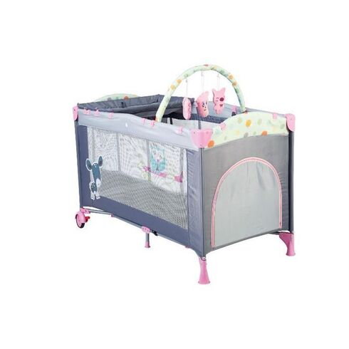 BabyGo - Patut Pliant Sleepwell Pink, Culoare: Roz, Dimensiuni: 120x60,poza 2