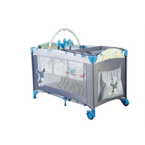 BabyGo - Patut pliant  Sleepwell Blue, Culoare: Blue, Dimensiuni: 120x60,poza 2