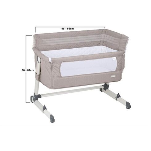 Patut co-sleeper 2 in 1 Together Beige BabyGo, Culoare: Crem, Dimensiuni: 95x65,poza 7
