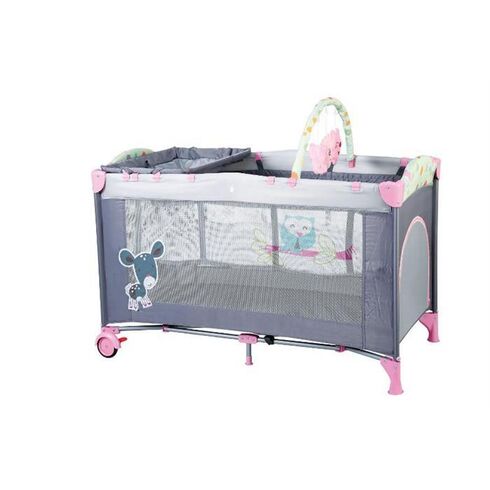 BabyGo - Patut Pliant Sleepwell Pink, Culoare: Roz, Dimensiuni: 120x60,poza 3