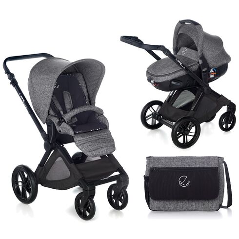 Carucior 3 in 1 Jane Muum Matrix Light 2 Squared, Culoare: Gri/Negru