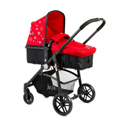 Carucior 2 in 1 Happy In The Park Rosu-Negru - Juju