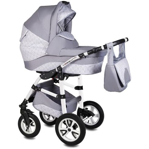 Carucior 3 in 1 Flamingo Easy Drive Light Gray Vessanti, Culoare: Gri