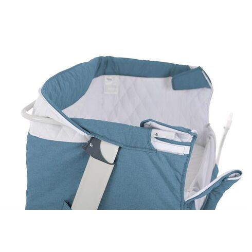 Patut co-sleeper 2 in 1 Together Turquoise Blue BabyGo, Culoare: Albastru, Dimensiuni: 95x65,poza 7
