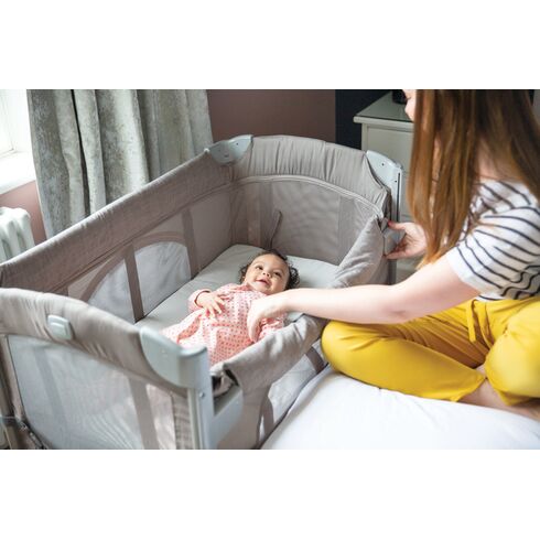 Patut pliant pentru cosleeping Joie Kubbie Satellite, Culoare: Crem, Dimensiuni: 95x65,poza 6