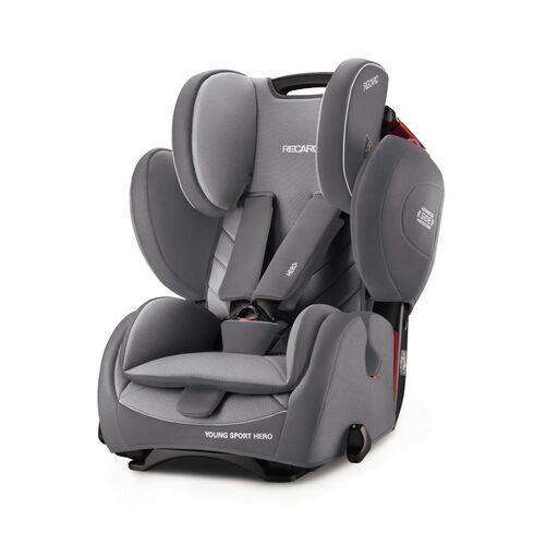 Scaun auto Recaro Young Sport Hero Aluminium Grey, Culoare: Gri, Grupa: 9-36kg (9 luni - 12 ani)  - ExclusivMAG.ro