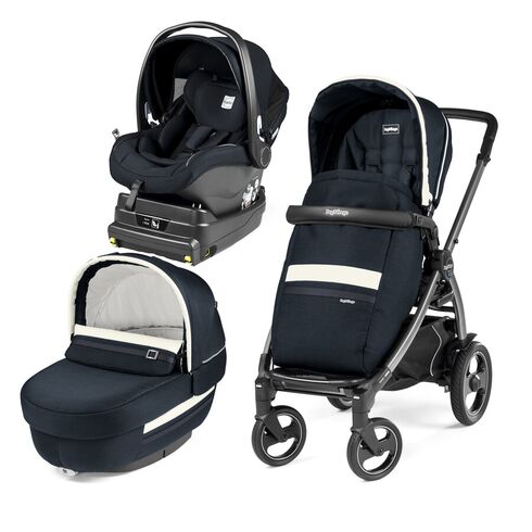 Carucior 3 In 1Book Plus 51 S Titania, baza i-Size inclusa, Luxe Prestige Peg Perego, Culoare: Albastru  - ExclusivMAG.ro