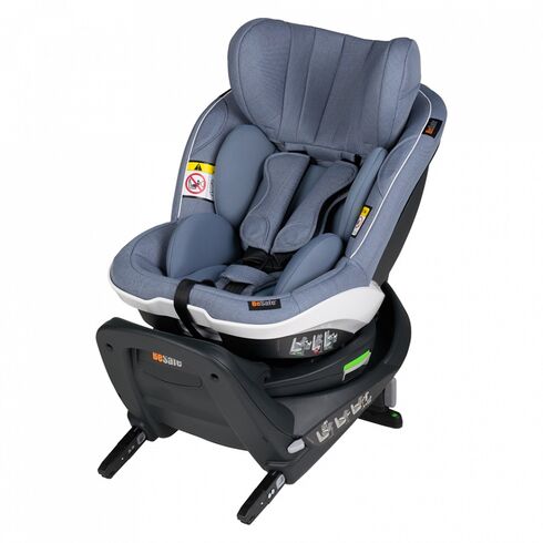 Scaun auto BeSafe iZi Twist i-Size Cloud Mélange, Culoare: Albastru, Grupa: 61-105cm (4luni - 4ani)
