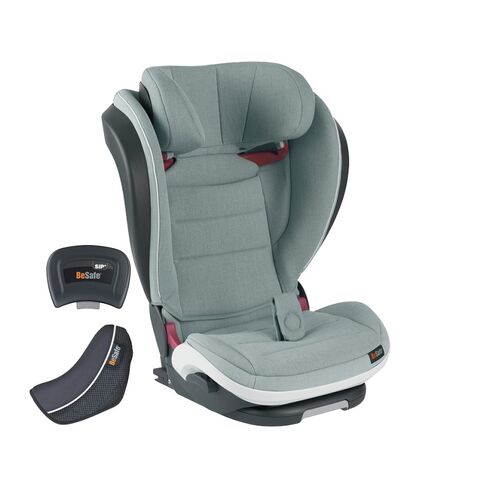 Scaun auto BeSafe iZi Flex Fix i-Size Sea Green Mélange, Culoare: Verde, Grupa: 15-36kg (4 ani - 12 ani)