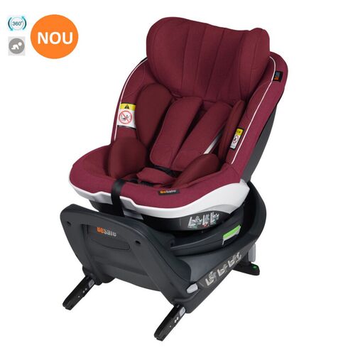 Scaun auto BeSafe iZi Turn i-Size Burgundy Mélange, Culoare: Visiniu, Grupa: 61-105cm (4luni - 4ani),poza 3