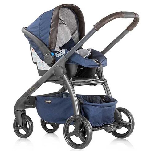 Carucior Chipolino Aura 3 in 1 blue indigo linen melange - poza 5 - ExclusivMAG.ro