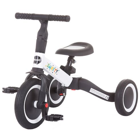 Tricicleta si bicicleta Chipolino Smarty 2 in 1 white, Culoare: Alb