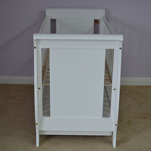 Patut copii din lemn Hubners Mira 120x60 cm alb cu sertar,poza 4