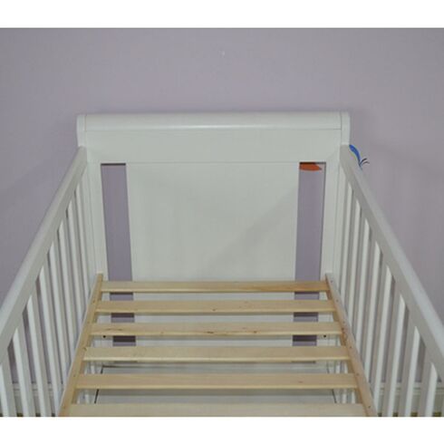 Patut copii din lemn Hubners Mira 120x60 cm alb cu sertar,poza 5