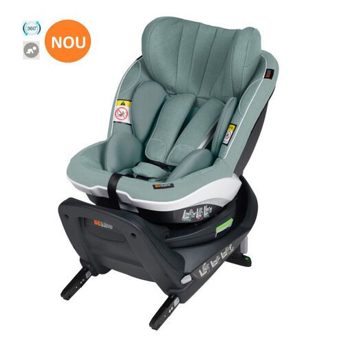 Scaun auto BeSafe iZi Turn i-Size Sea Green Mélange, Culoare: Verde, Grupa: 61-105cm (4luni - 4ani),poza 4  - ExclusivMAG.ro Scaun auto BeSafe iZi Turn i-Size Sea Green Mélange, Culoare: Verde, Grupa: 61-105cm (4luni - 4ani),poza 4