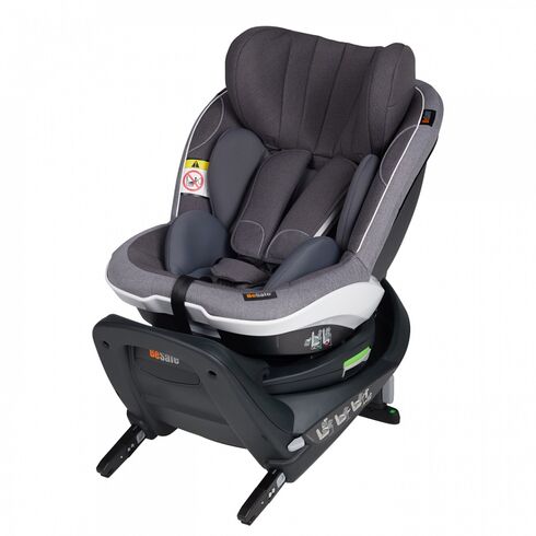 Scaun auto BeSafe iZi Twist i-Size Metallic Mélange, Culoare: Gri, Grupa: 61-105cm (4luni - 4ani)