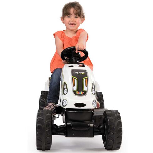 Tractor cu pedale si remorca Smoby Farmer XL alb negru - poza 7 - ExclusivMAG.ro