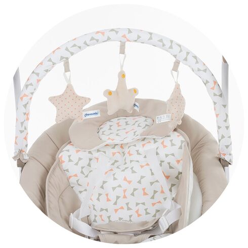 Leagan electric si balansoar Chipolino Paradise beige ribbon, Culoare: Crem,poza 5