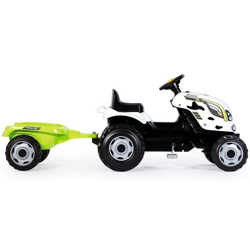 Tractor cu pedale si remorca Smoby Farmer XL alb negru - poza 3 - ExclusivMAG.ro